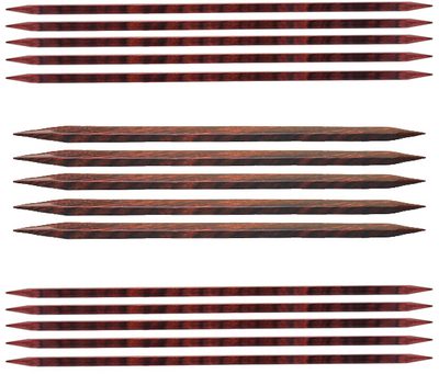 	 Knitter's Pride 08"/20 cm 6.00 mm/US 10 Rosewood Cubics Double Point Needle